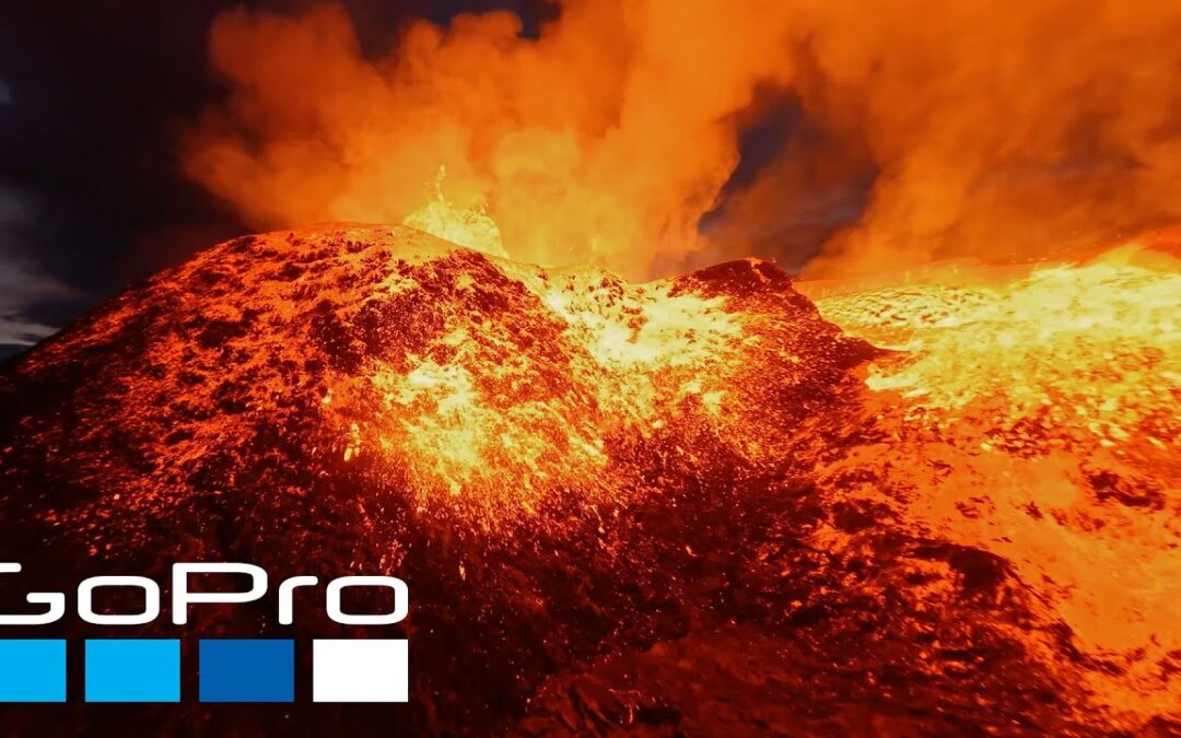 GoPro HERO10: Flying up Close Over an Active Volcano in Iceland