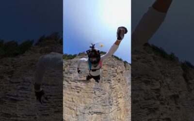 GoPro | BASE Jumping off a Mountain Bike Ramp 🎬 Daniel Regan #Shorts
