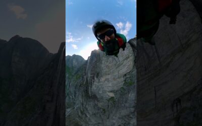 GoPro | Human Slingshot into BASE Jump 🎬 Sajid Chougle #BASE #BASEJumping #Shorts