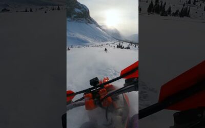 GoPro | Scoring Deep Powder on a Snow Bike 🎬 Mat Cox #Shorts #POV