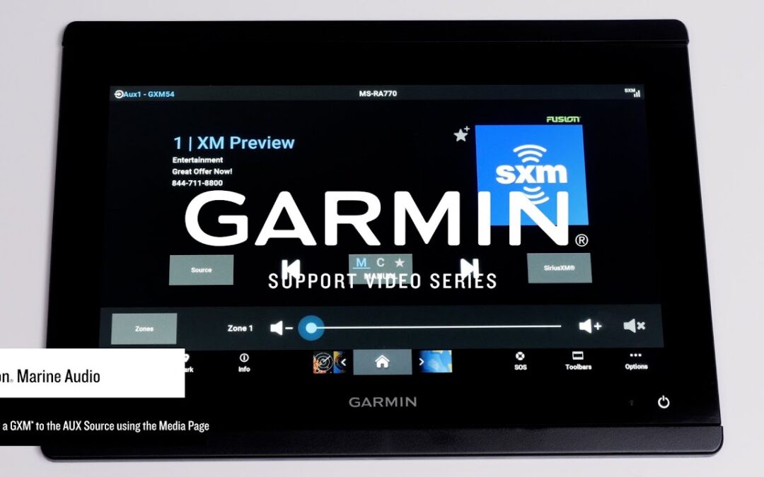 Garmin Support | Fusion® Marine Stereos | Linking a GXM™ to the AUX Source