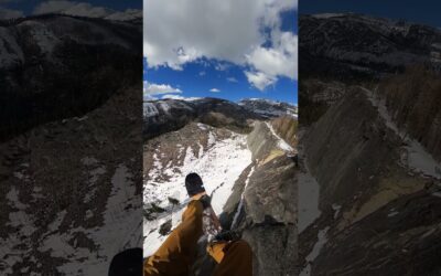 GoPro | Snowboarding BASE Jump POV 🎬 Jack Propeck #Shorts #BASE