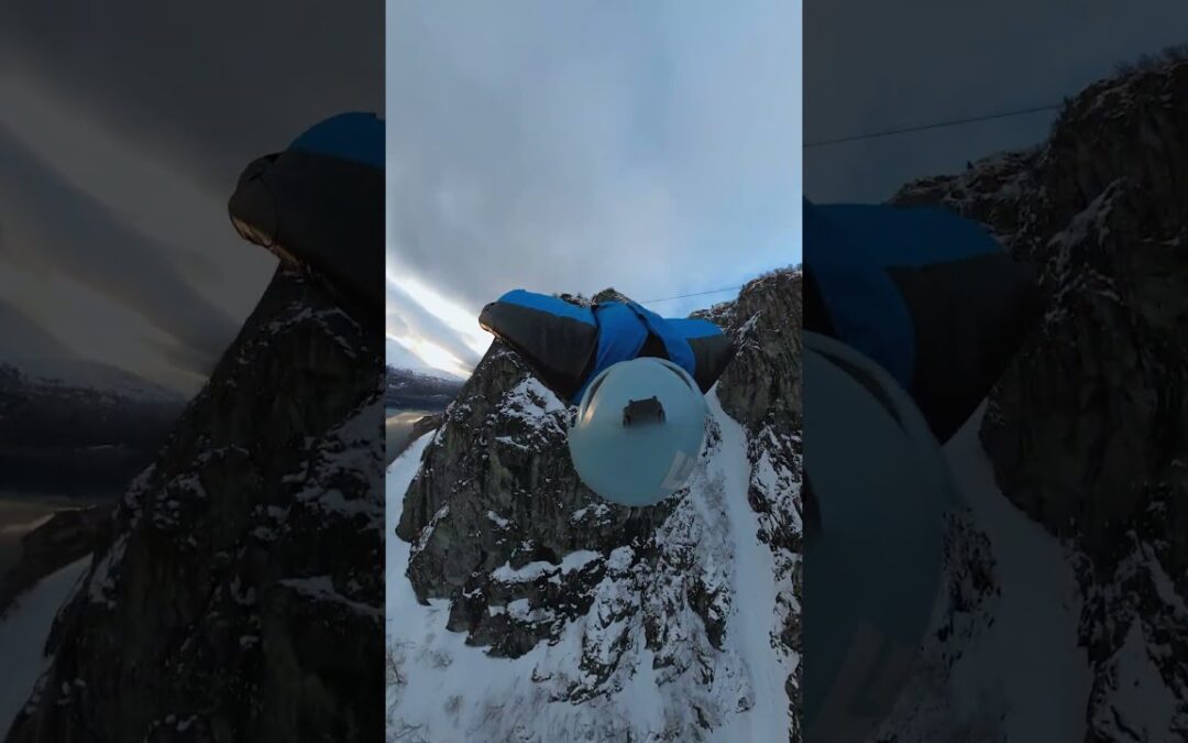 GoPro | Sledding Off a 3,316′ Cliff 🎬 Espen Fadnes #Shorts #BASE