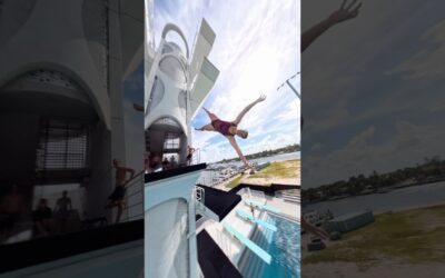 Slow mo so smooth, he started going in reverse ⏮️ #Insta360 #highdive #adrenaline #slowmo #shorts