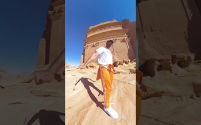 Exploring the wonders of the ancient city Al-‘Ula with the Genie 🧞‍♂️ #insta360 #willsmith #shorts