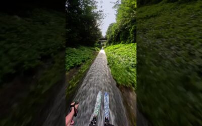 Drainage Ditch Skiing GoPro POV 🎬 Marcus Vanheyst #Shorts #Ski