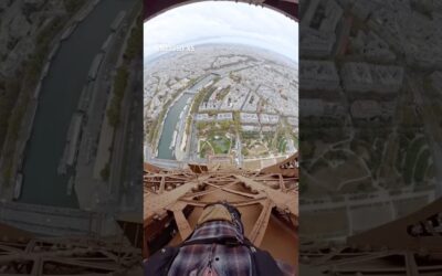 He actually did it at the Eiffel Tower❗️ | Insta360 X5 #basejump