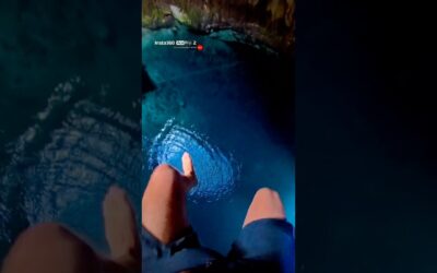 Google Maps said: Straight down… so we did 😅 | Insta360 Ace Pro 2 #cenote #cliffdiving